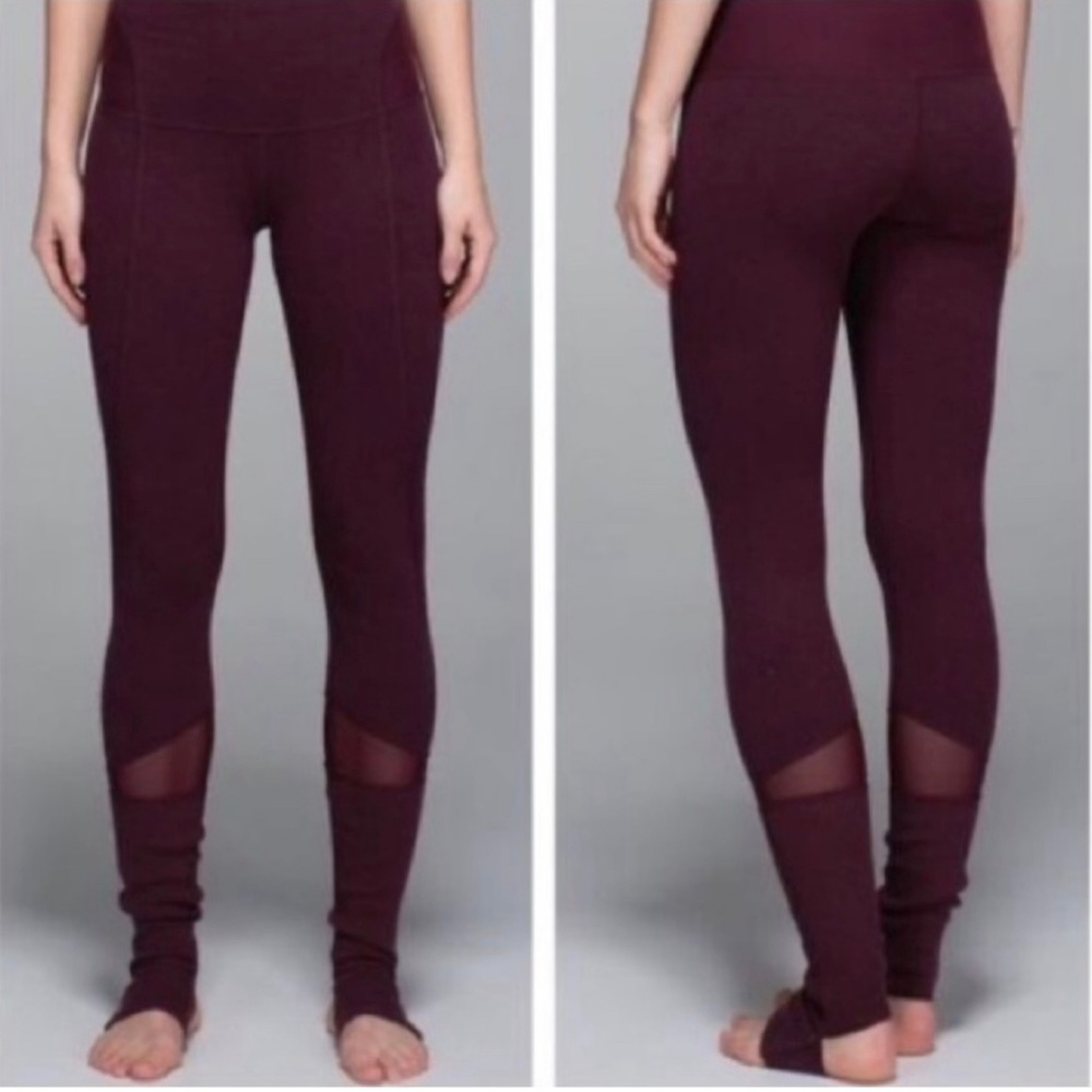 lululemon Devi Yoga Pants Leggings Black Cherry Size 6  EUC